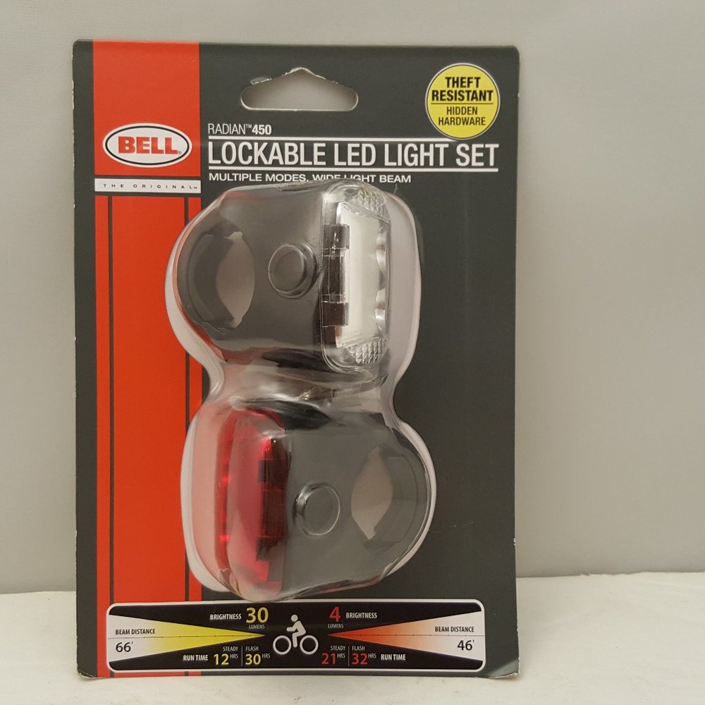 Bicycle Lockable LED Light Set by Bell Sports Radian 450 🆕